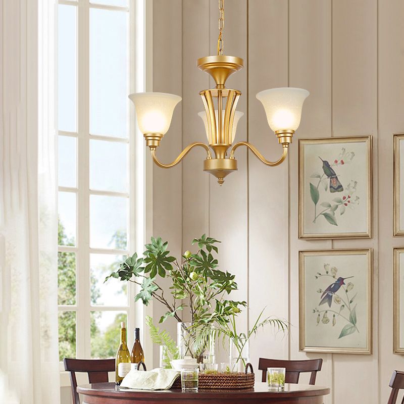 Modern Pendent Light Glass Chandeliers in Black and Gold for Dining Room