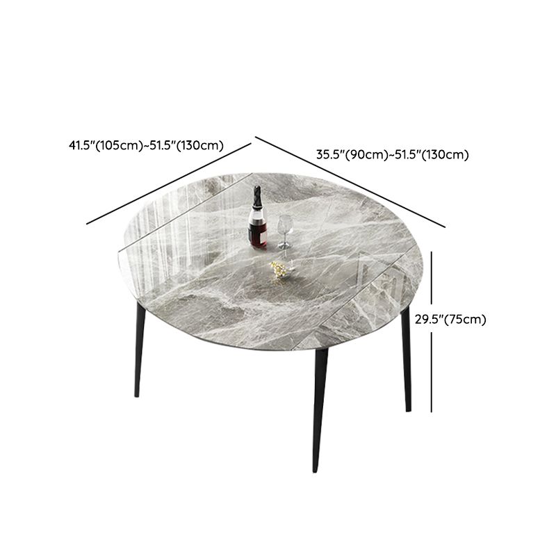 Extendable Dining Table Set 1/4/5/7 Pieces with Metal Base Kitchen Furniture Set