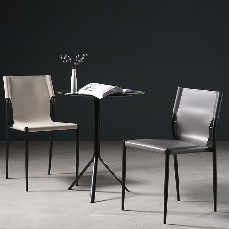 Silla de estilo moderno, sillas sin brazos con patas de metal para cocina