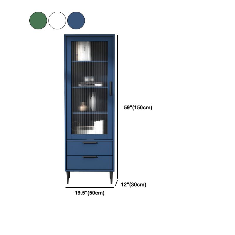 11.81" Wide Wooden Accent Cabinet with 1 Door Modern Side Cabinet with 2 Drawers