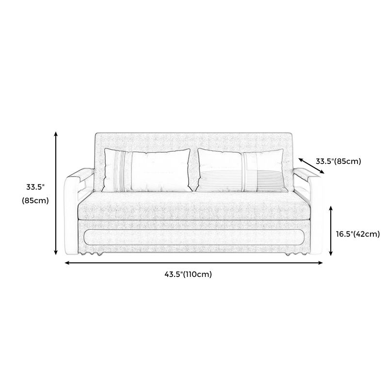 Tight Back Convertible Fabric Sofa Bed High Wear Resistance Square Arm Sofa Bed