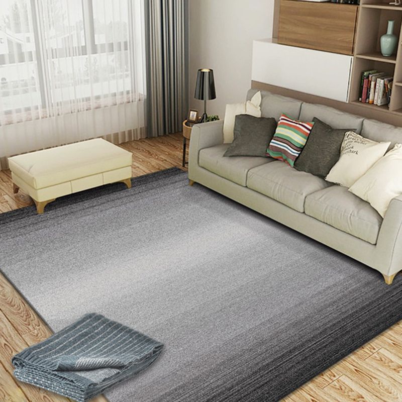 Plain Color Simple Style Rug Polyester Ombre Area Carpet Machine Washable Anti-Slip Rug for Living Room