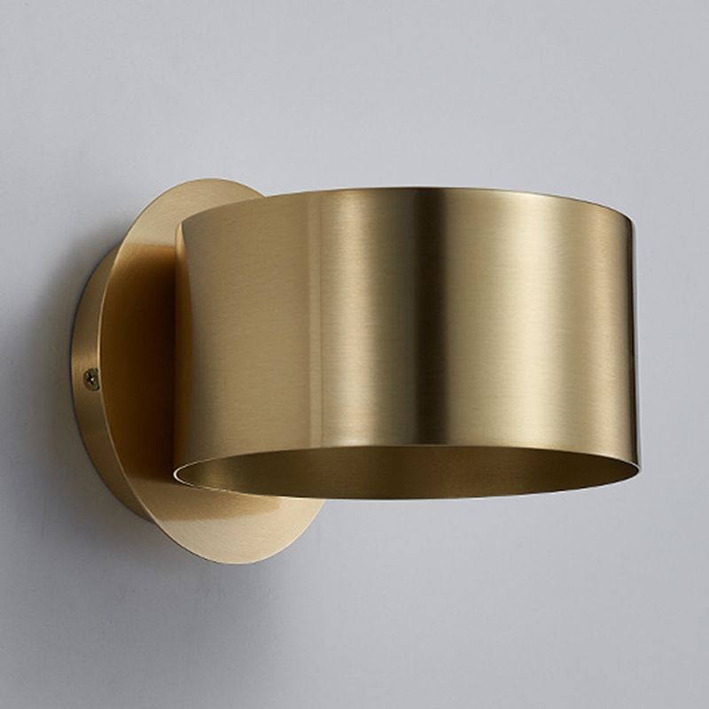 Modern Wall Sconce Drum Copper Sconce Light Fixture for Bedroom