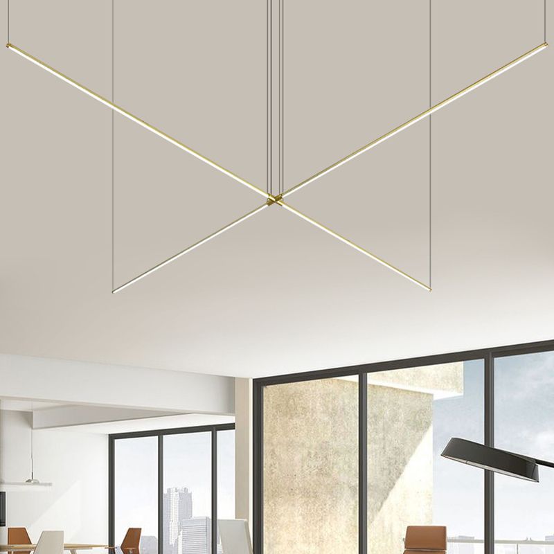 Modern Style Island Light Metal Straight Island Pendant for Dining Room