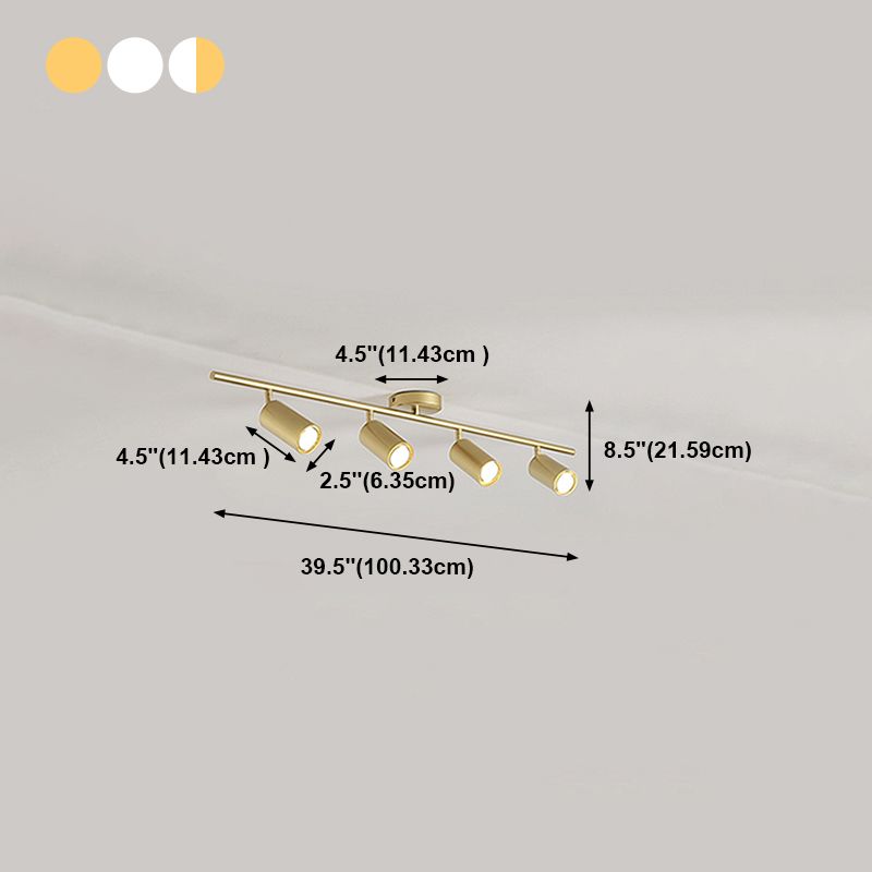 Metal Half Cylinder Flush Ceiling Light Modern Multi-Lights Flush Ceiling Light Fixtures