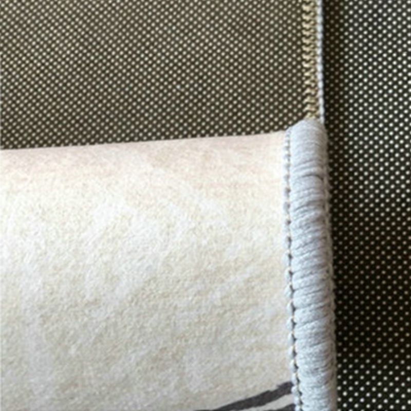 Rectangular Marble Print Rug Polyester Abstract Carpet Washable Rug for Living Room