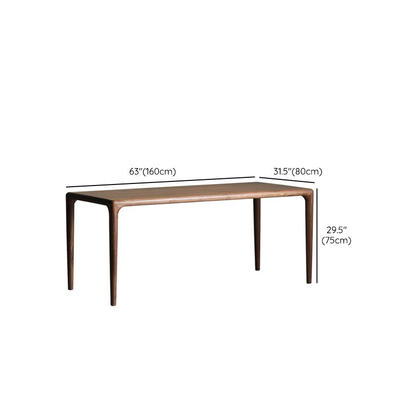 Industrial Dining Table Rectangular Table with Wooden Legs for Home Use