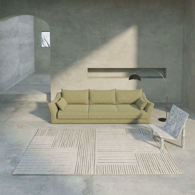 Light Brown Modern Carpet Polyester Graphic Carpet Washable Carpet for Living Room