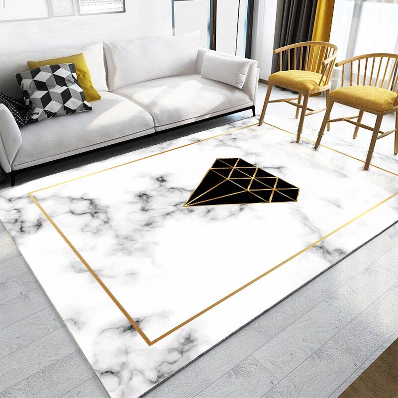 Modern Bedroom Rug Multi-Color Geometric Indoor Rug Pet Friendly Non-Slip Backing Area Carpet