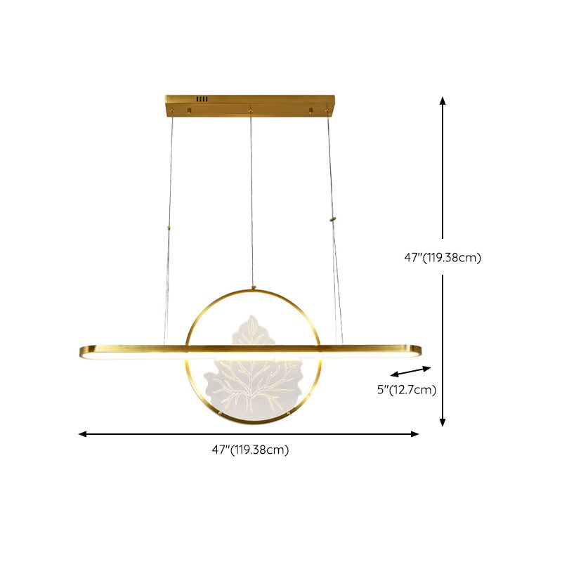 Modern Style Circle Shape Island Pendants 2 Lights Metal Pendant Lights for Dining Room