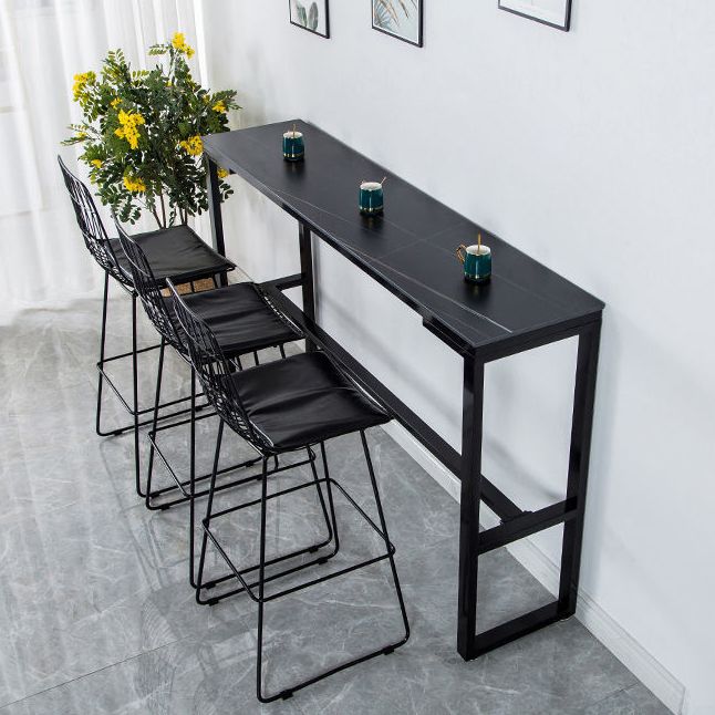 Nordic Rectangle Bar Table 42-inch Height Iron Pedestal Bistro Table