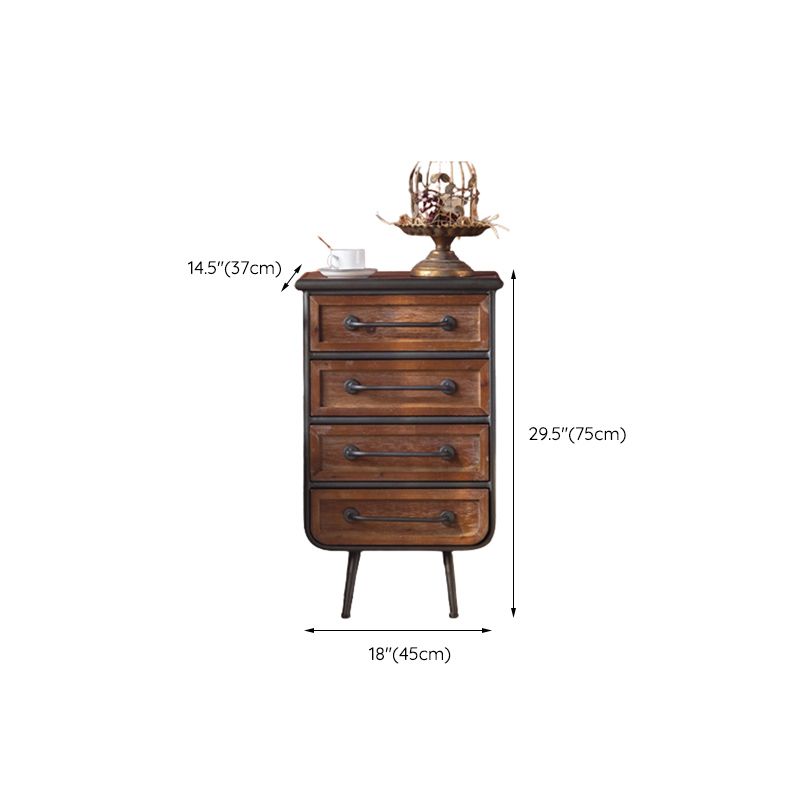 Industrial Rectangle Solid Wood With Doors Cabinet Distressed Wood Accent Cabinet