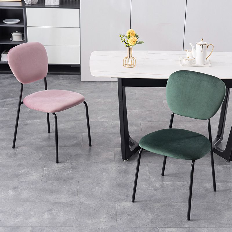 Contemporary Style Metal Dining Room Kitchen Chair Open Back Side Chairs