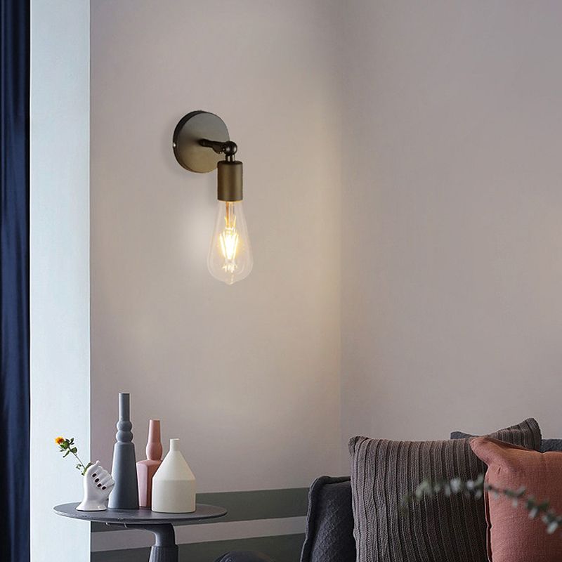 Modern Metal Wall Sconce Circle Shape Adjustable Wall Lamp for Bedroom