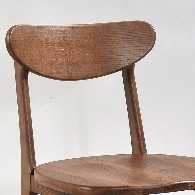 Silla de comedor moderna acabado mate de madera sólida silla sin brazo trasero