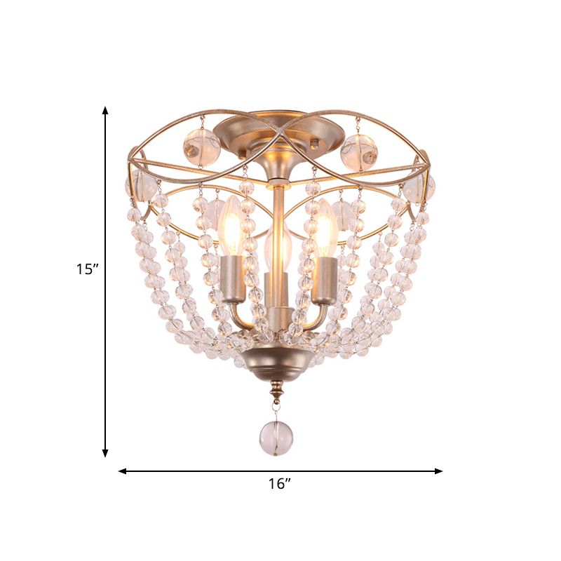 Cesto rustico semifulco semifulgola lampada a 3 luci a 3 litri supporti in oro per camera da letto