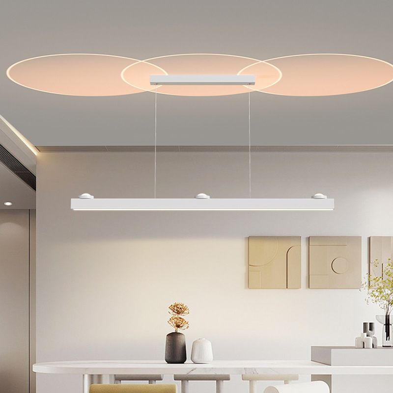 Single White/Black Modern Ceiling Light LED Island Lighting for Dining Room