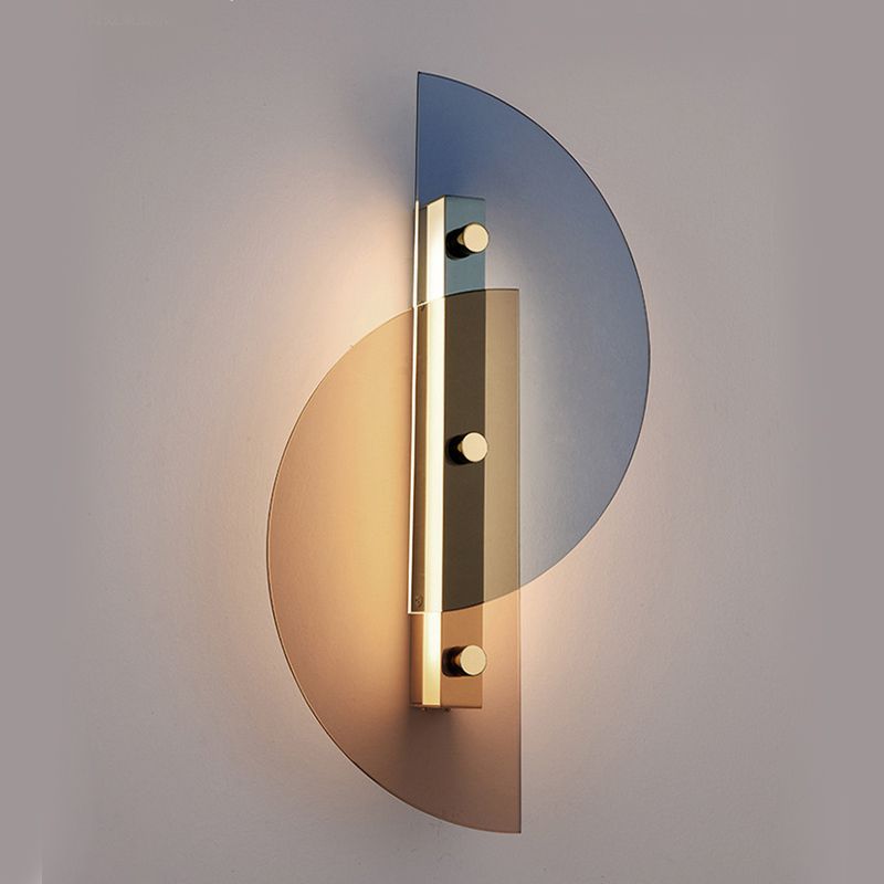 Moderne Wandmontaglampen mit bogenförmiger Glaswandleuchten für Schlafzimmer