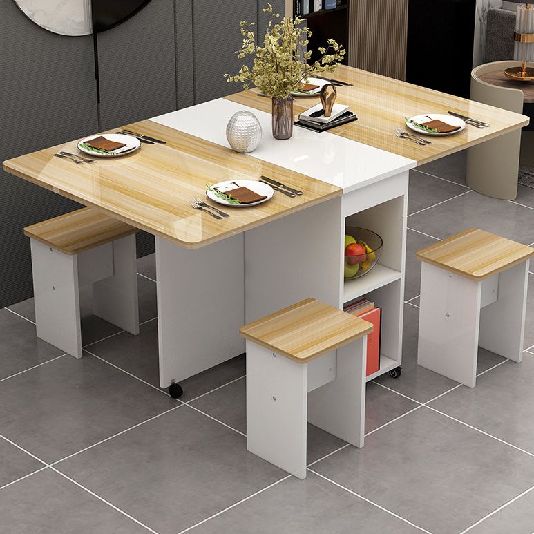 Mesa de comedor de estilo de mediados de siglo rectángulo de madera para usar en el hogar
