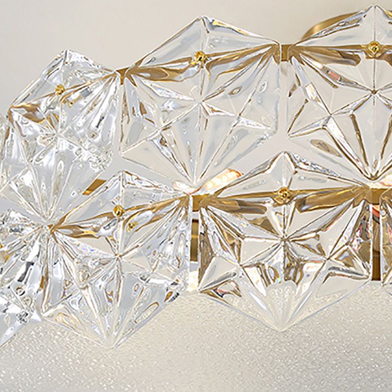 Modern Geometric Ceiling Light Glass Flush Mount Light for Living Room