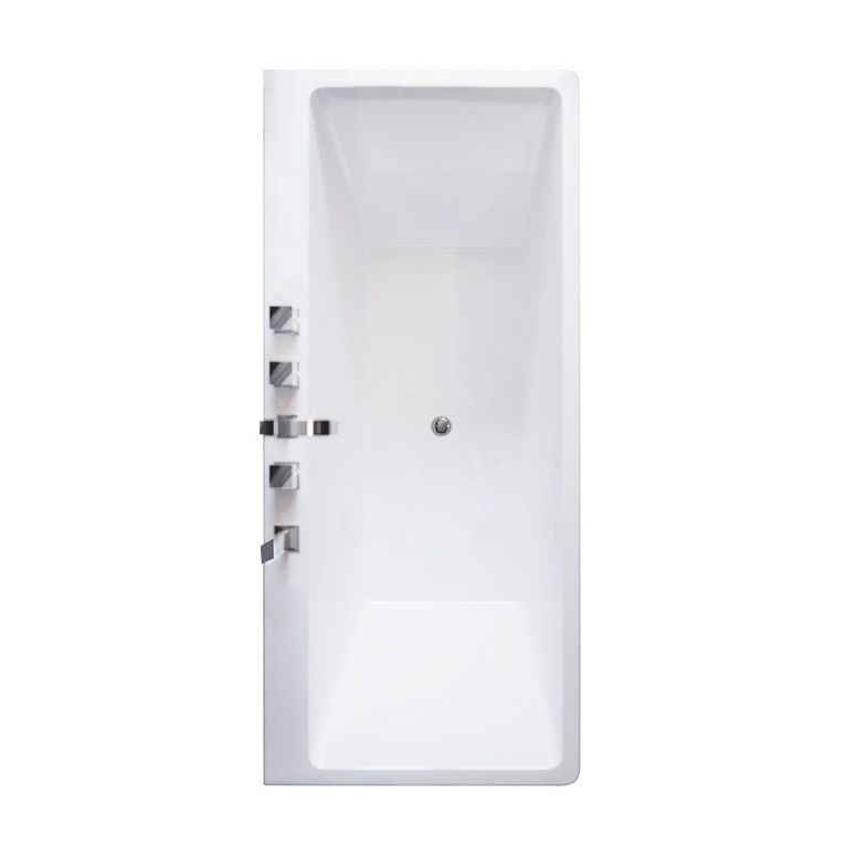 Acrylic Drop in Rectangular Bath Modern Soaking White Bathtub