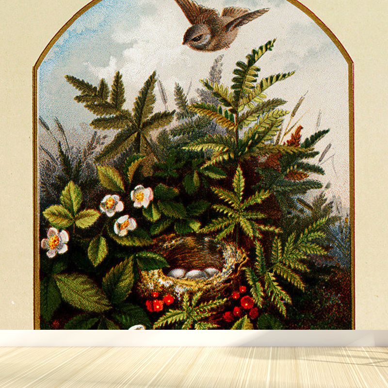 Extra Large Floral Design Mural Green Non-Woven Wall Art for Home Decor, Personalised