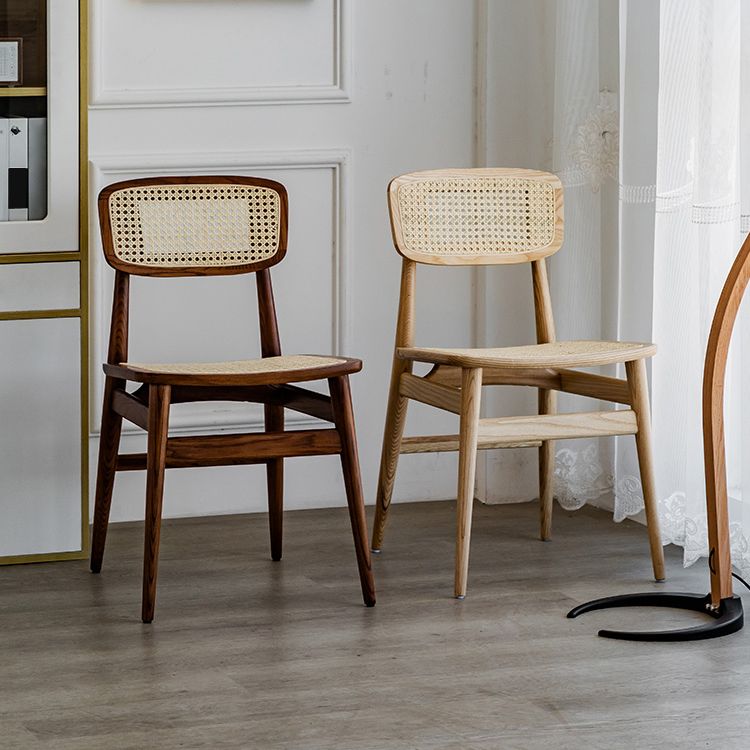 Contemporary Indoor Solid Wood Open Back Armless Dining Chair