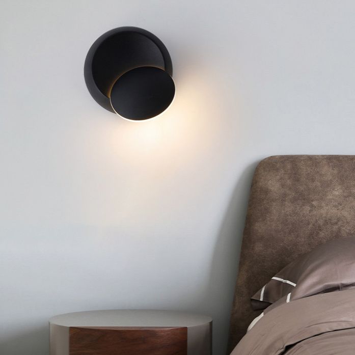 Bedroom Nordic Sconce Light Fixtures Circular LED Rotatable Wall Mounted Lighting