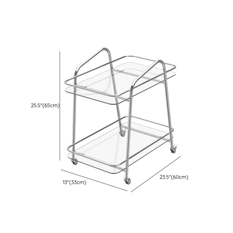 25.6" Tall Glass End Table Rectangular Clear Accent Side Table