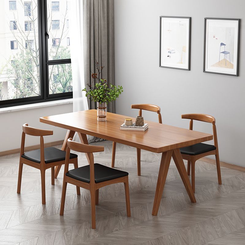 Rectangle Dining Table Pine Solid Wood Dining Table with 4 Legs for Dining Room