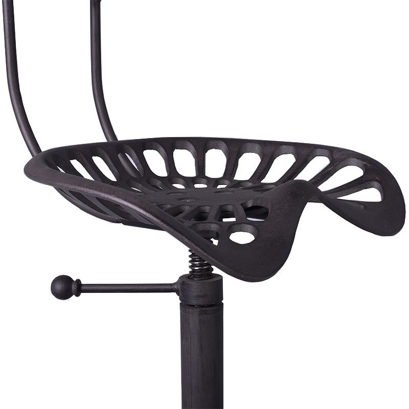 Single Modern Style Bar-stool with Swivel Adjustable Height Iron Footrest for Kitchen Bar