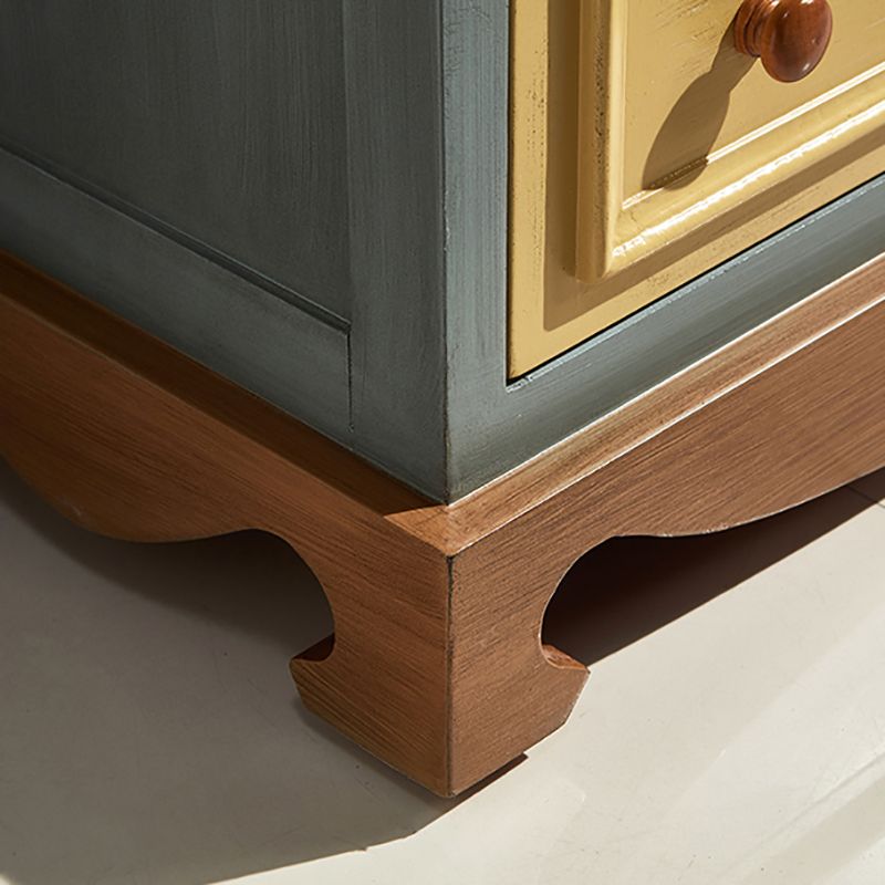 Coastal Storage Chest Dresser Solid Wood Storage Chest with Drawers and Doors