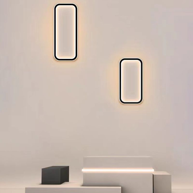 Rectangle Shape Metal Wall Light Modern Style 1 Light Wall Mounted Lamp
