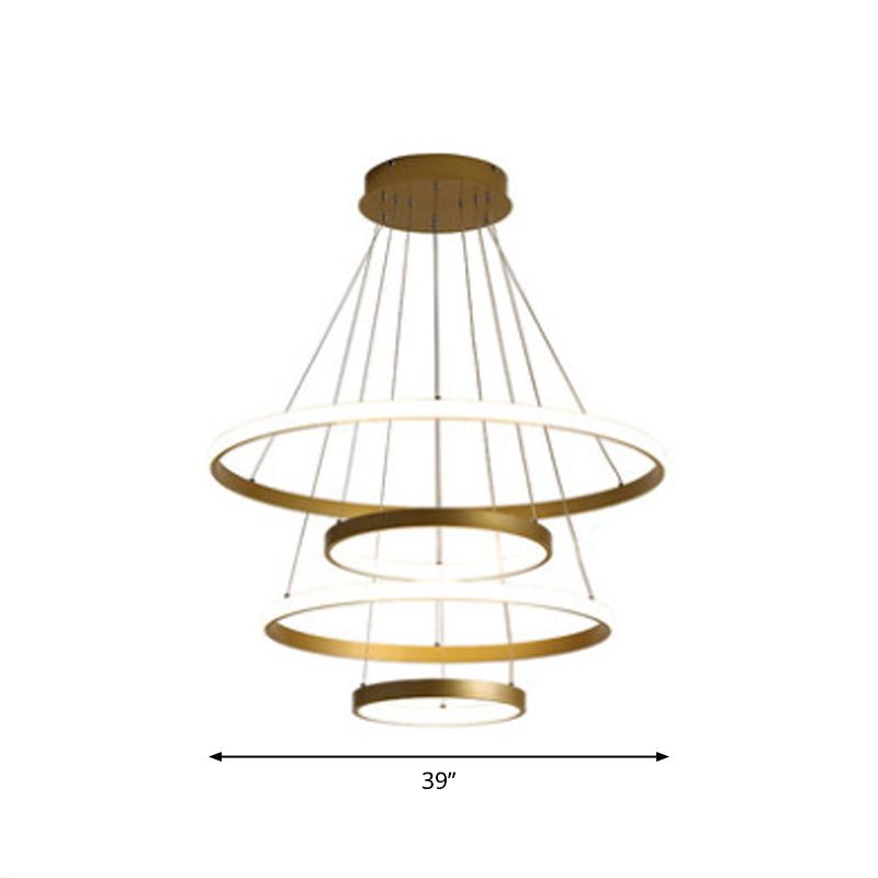 Luz de colgante LED posmoderno de metal de múltiples bucle en forma de múltiples bucle