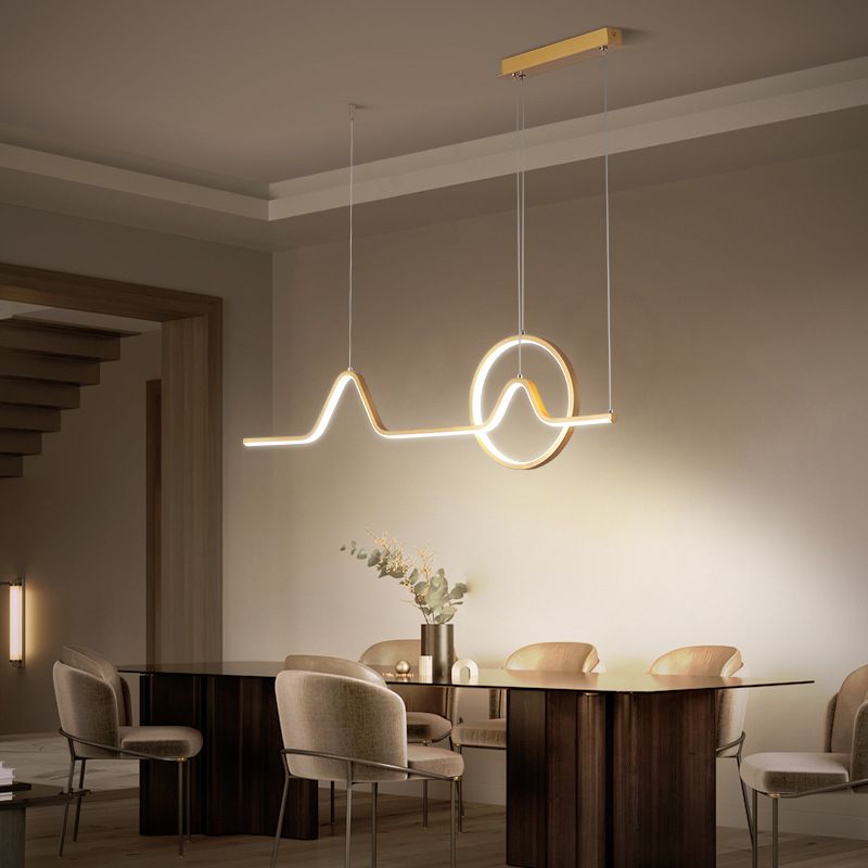 Luz de la isla colgante sombreada de metal Simplicidad estilo LED LIGHTIVE para comedor para comedor