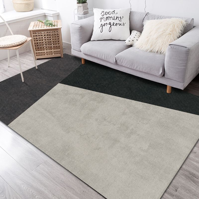 Brown Living Room Area Carpet Geometric Pattern Polyester Area Rug Stain Resistant Rug