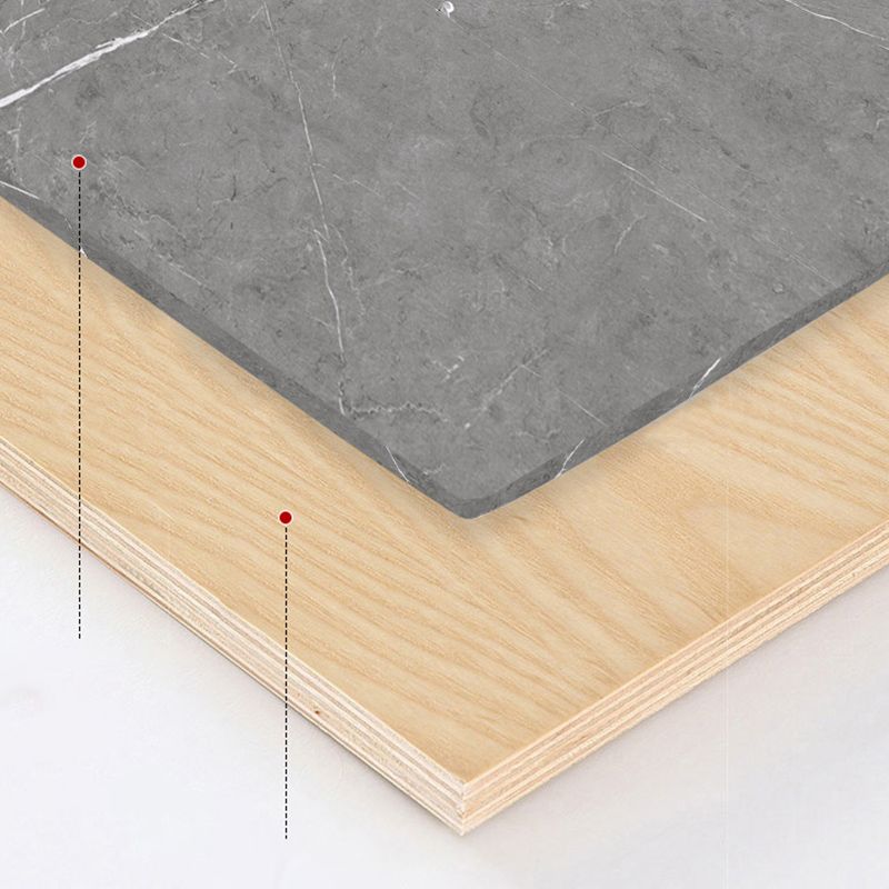 59"H Modern Sintered Stone Table Foldable Rectangle Table with Trestle Base