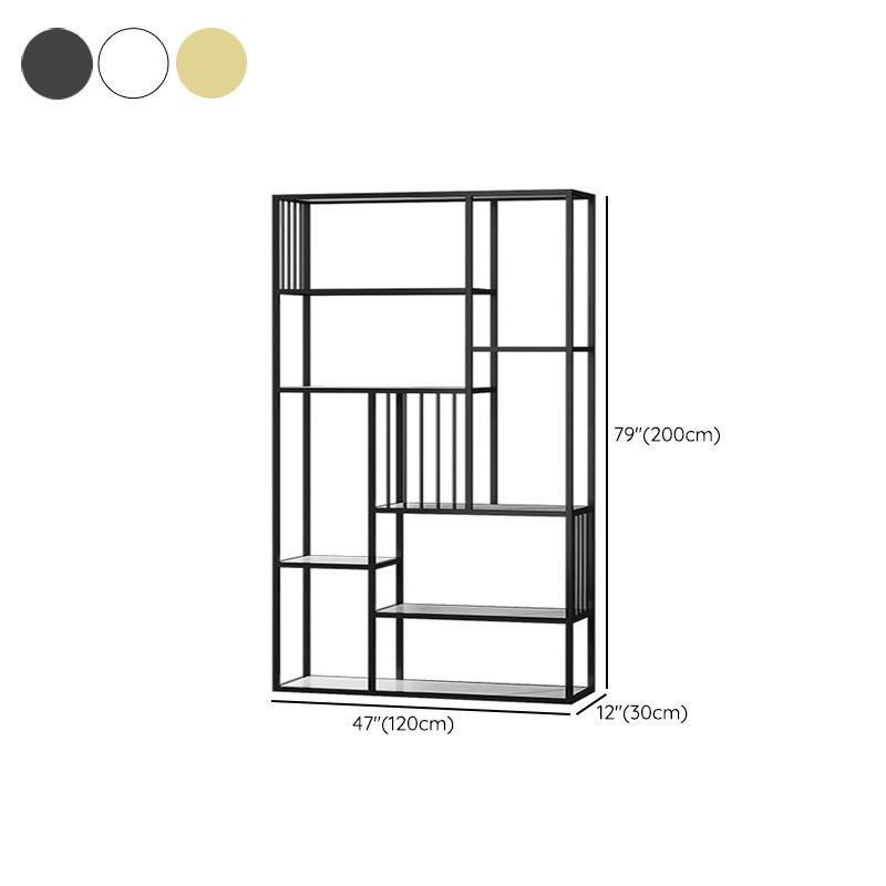 Antique Finish Shelf Bookcase Metal Etagere Bookshelf with Shelves