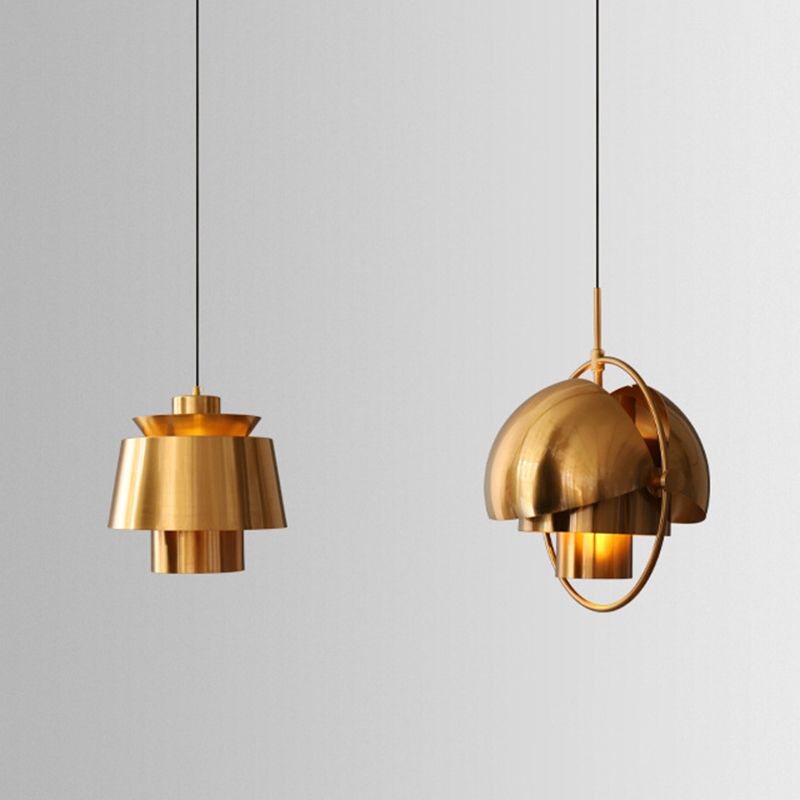 Goud 1 lichte hanglamp lamp midden-eeuws creatief ontwerp metalen hangende lamp voor slaapkamer