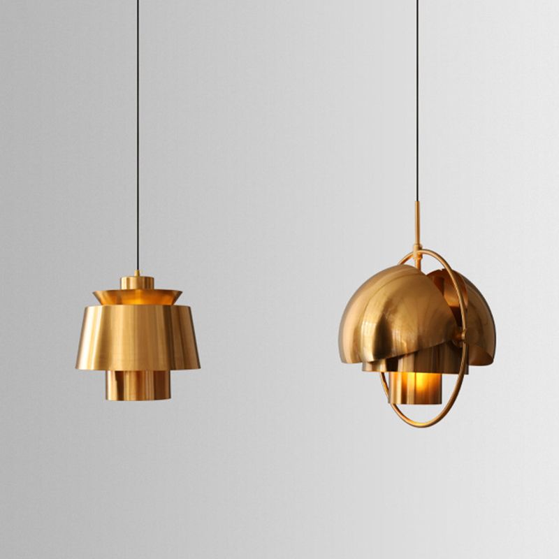 Gold 1 leichte Anhängerlampe Mitte des Jahrhunderts Kreatives Design Metall Hanging Lampe für Schlafzimmer