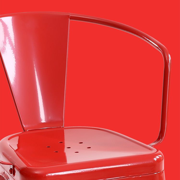Industrial Style Dining Chair Metal Dining Arm Side Chairs for Kitchen (Set of 4)