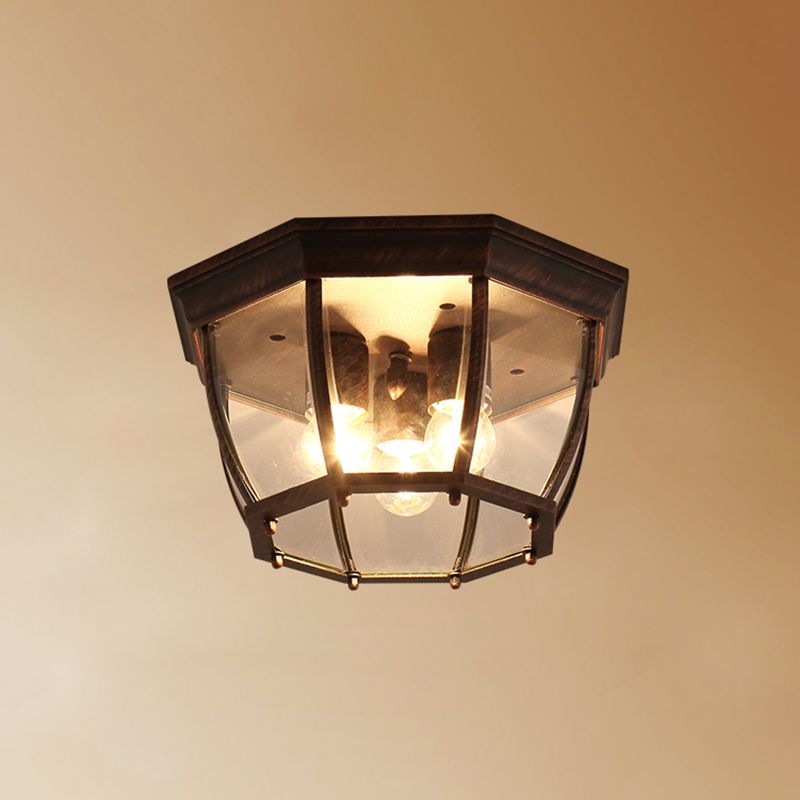 Metal Geometric Flush Mount Lamp Industrial Style Multi Lights Flush Ceiling Lights