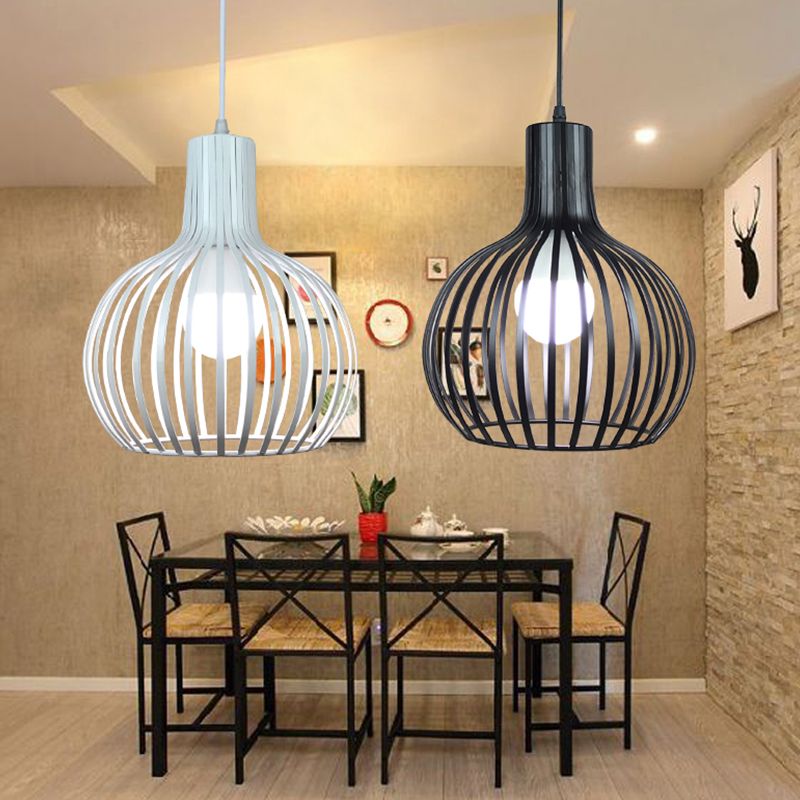Loft Style Spherical Pendant Light Fixture 1 Bulb Metal Ceiling Suspension Lamp
