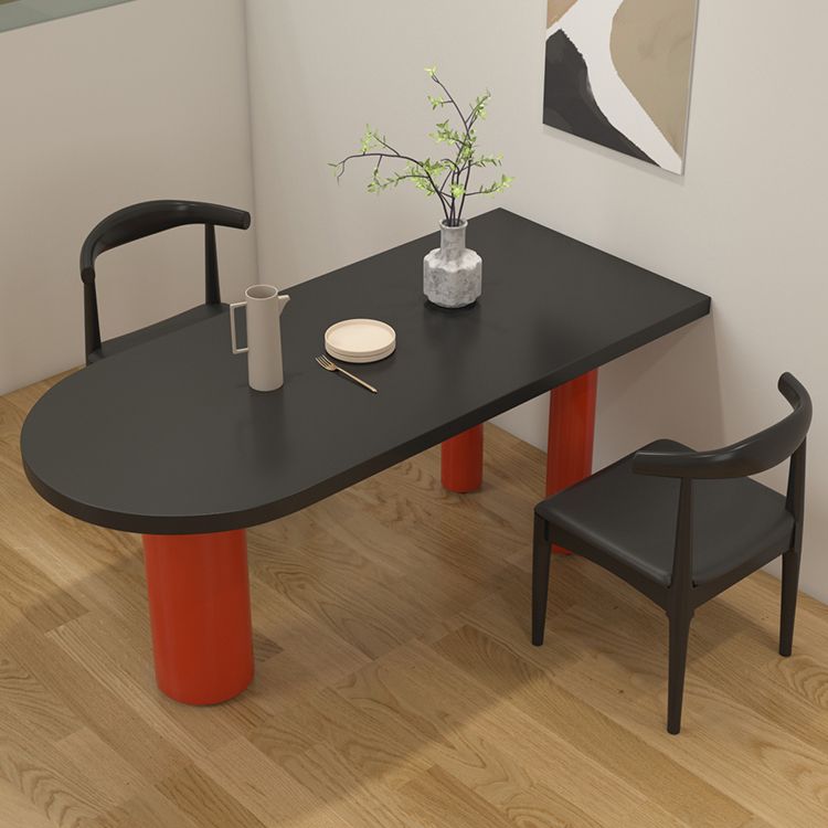 Wood Top Dining Table with 3 Legs Modern Simple Table for Restaurant