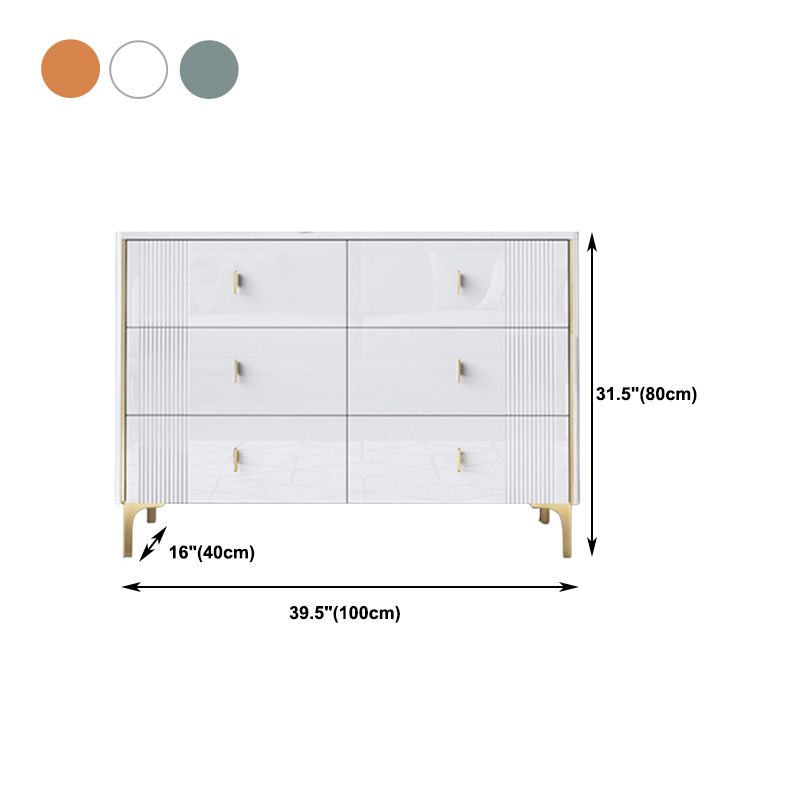 Glam Wood Chest with Stone Top Chest with Drawers for Bedroom