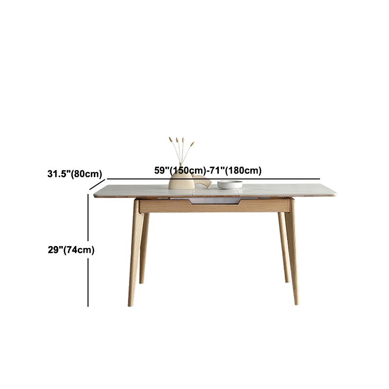 Modern Style Dining Table Sintered Stone Drop-Leaf Table for Home
