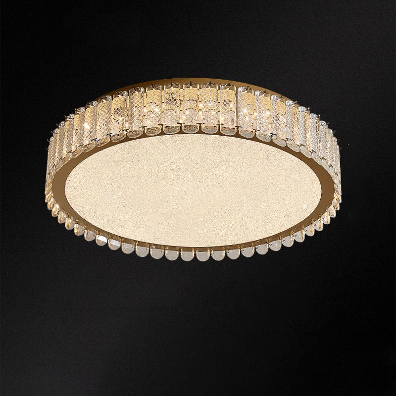 Modern Simple Ceiling Lamp Crystal LED Flush Mount Light Fixture for Bedroom