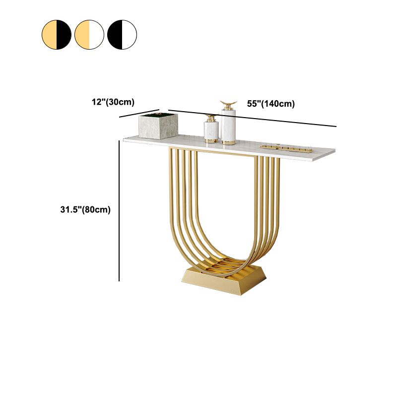 11.81 inch Wide White/Black Console Table Contemporary Console Sofa Table
