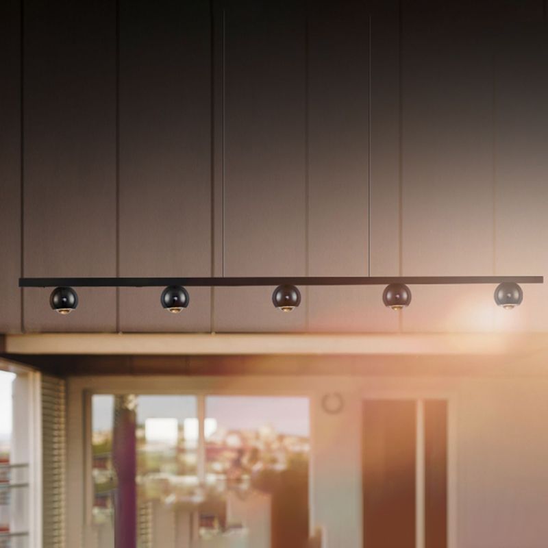 Modern Hanging Light Molecule Island Light Fixture in Black for Dining Room