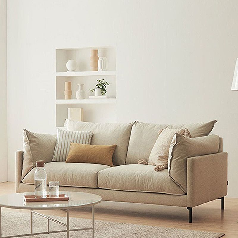 Modern Sofa with 2 Pillows Standard Pillow Top Arm Fabric Sofa